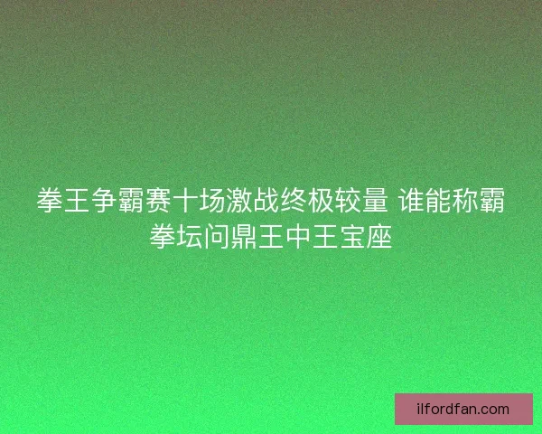 拳王争霸赛十场激战终极较量 谁能称霸拳坛问鼎王中王宝座
