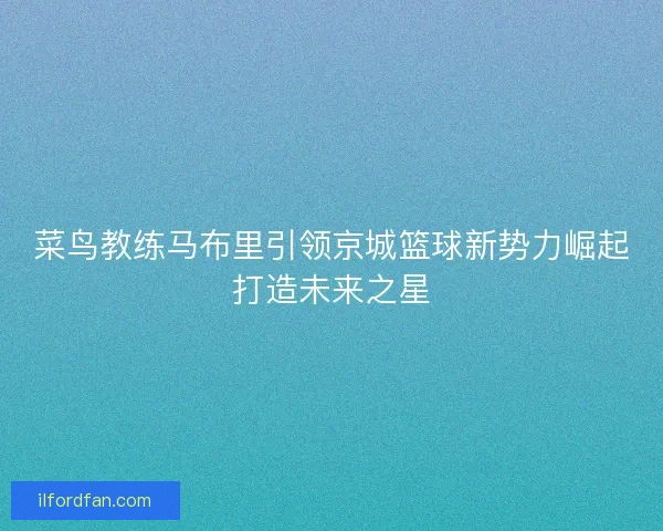 菜鸟教练马布里引领京城篮球新势力崛起打造未来之星