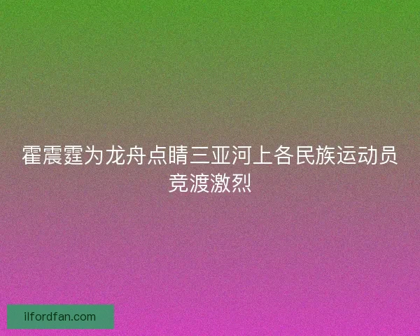 霍震霆为龙舟点睛三亚河上各民族运动员竞渡激烈