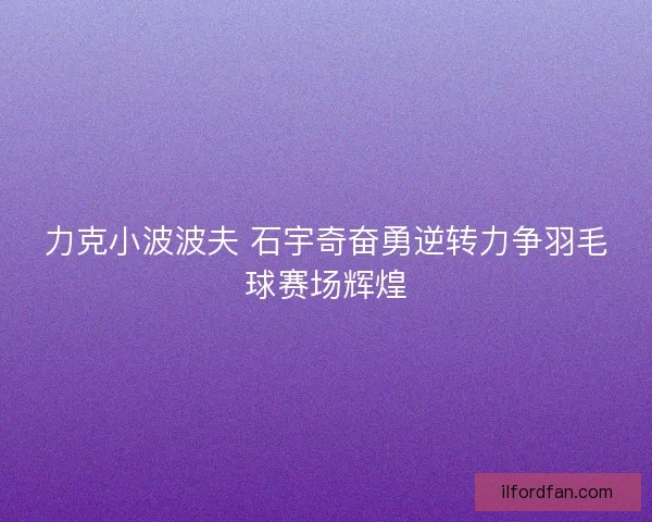 力克小波波夫 石宇奇奋勇逆转力争羽毛球赛场辉煌